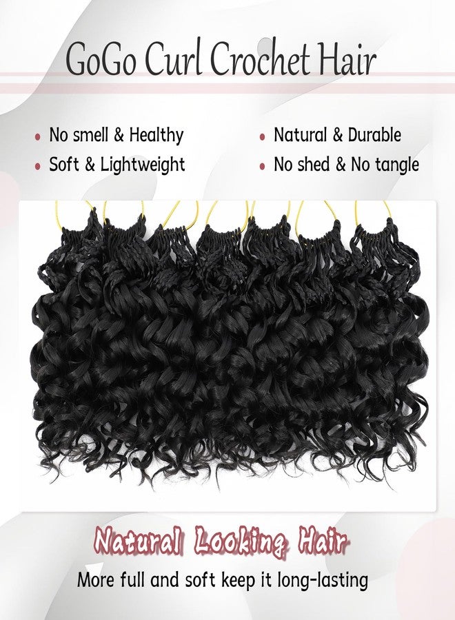 Liyate 7 Packs Gogo Curl Crochet Hair for Women 8 Inch Pre-Twisted Curly Crochet Hair Pre Looped Deep Ocean Water Wave Beach Curl Crochet Braids Synthetic Braiding Hair Extensions (8 Inch, 1B) - Image 5
